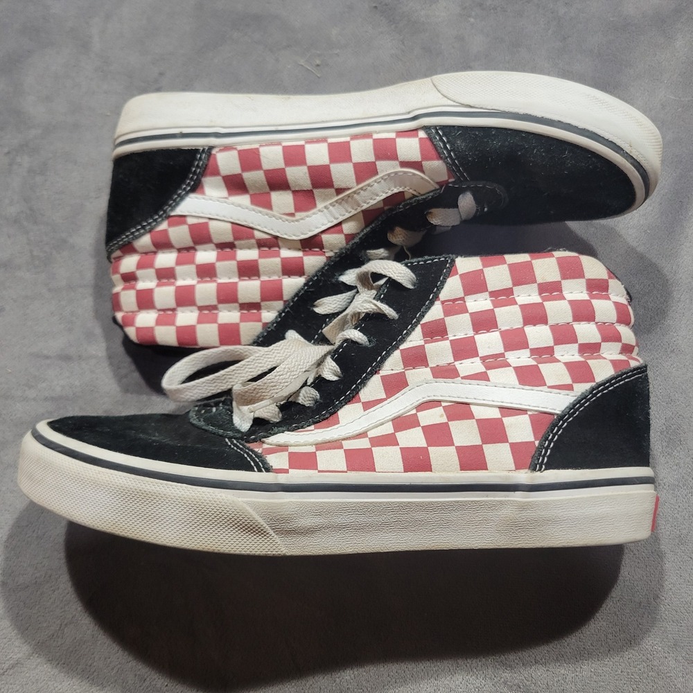 Vans Ward Hi Checkerboard Red White Black High Top Sneakers Mens 5 Womens‎ 6.5